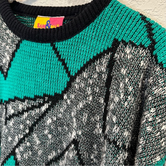 Vintage Sam & Max Abstract Green Sweater - Picture 6 of 10